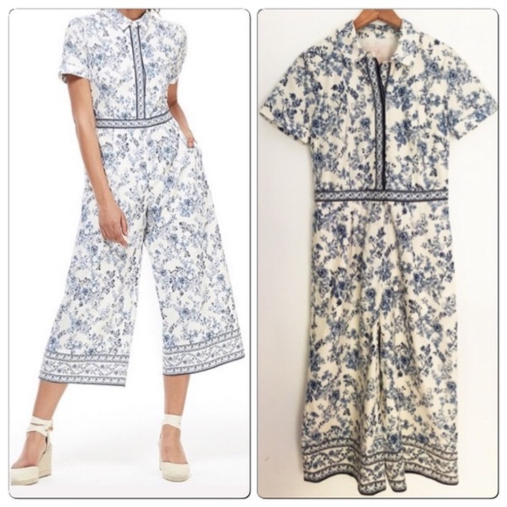 Gal Meets Glam Darla Floral Print Cropped Jumpsuit